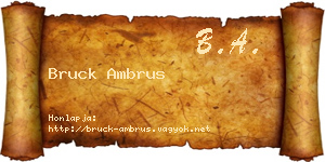 Bruck Ambrus névjegykártya